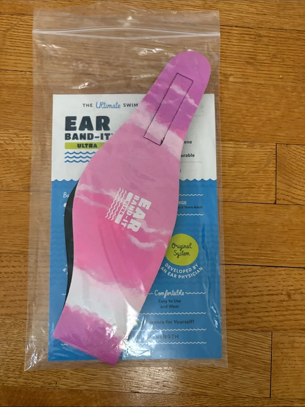 Kids Swim Headband in Pink Tie-Dye